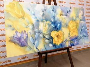 Obraz akwarela żółte tulipany