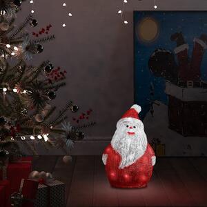 Świąteczna, akrylowa figurka Mikołaja z LED, 28 cm, wewn./zewn