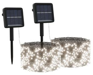 Solarne lampki dekoracyjne, 2 szt., 2x200 LED, zimne białe