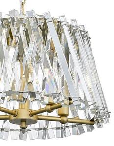 Złoty żyrandol pokojowy Mirabell kryształy na łańcuchu nad stół