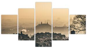 Obraz - Miasto pod mgłą (125x70 cm)