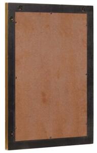 Nowoczesne lustro do łazienki z ramą z drewna mango, 50 x 70 cm, czarno-złote
