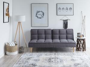 Trzyosobowa sofa rozkładana pikowana ciemnoszara styl skandynawski Siljan Beliani