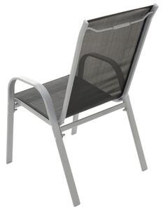Zestaw 2x ogrodowe krzesło do układania w stos z wysokim oparciem