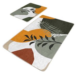 Zielone aksamitne dywaniki łazienkowe zestaw 2 szt. 60x100 cm Illustrated Autumn – Mila Home