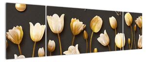 Obraz - Tulipany - abstrakcja (170x50 cm)