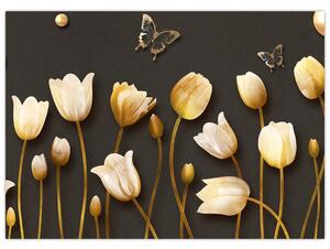 Obraz - Tulipany - abstrakcja (70x50 cm)