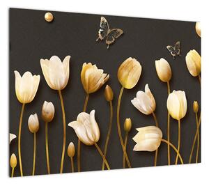 Obraz - Tulipany - abstrakcja (70x50 cm)