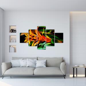 Obraz pomarańczowego kwiatu (125x70 cm)