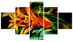 Obraz pomarańczowego kwiatu (125x70 cm)