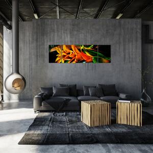 Obraz pomarańczowego kwiatu (170x50 cm)