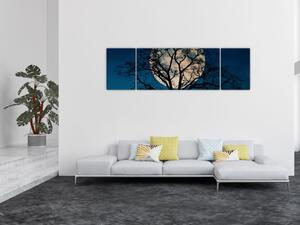 Obraz drzewa z pełnią księżyca (170x50 cm)
