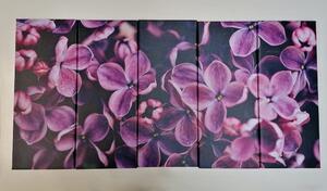 5-częściowy obraz fioletowe kwiaty bzu