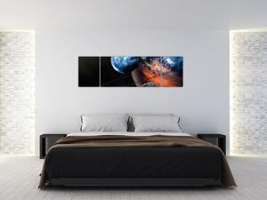 Obraz planety w kosmosie (170x50 cm)