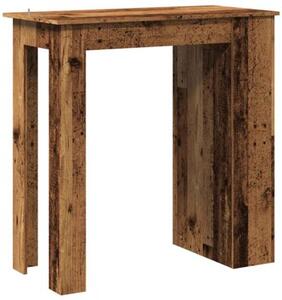 Stolik barowy ze schowkiem, stare drewno, 102x50x103,5 cm