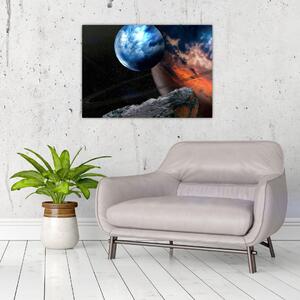 Obraz planety w kosmosie (70x50 cm)