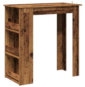 Stolik barowy ze schowkiem, stare drewno, 102x50x103,5 cm
