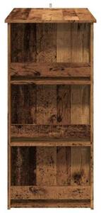 Stolik barowy ze schowkiem, stare drewno, 102x50x103,5 cm