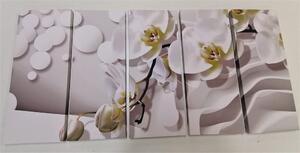 5-częściowy obraz orchidea na abstrakcyjnym tle