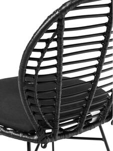Krzesło z polirattanu z poduszką Cordula, 2 szt