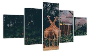 Obraz dwóch żyraf (125x70 cm)