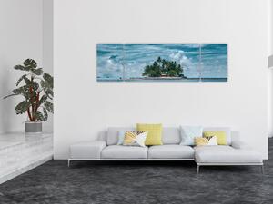 Obraz - wyspa na morzu (170x50 cm)