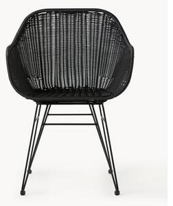 Krzesło z podłokietnikami z polirattanu Costa, 2 szt