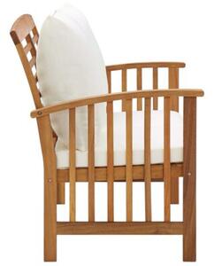Ławka ogrodowa z poduszkami, 119 cm, lite drewno akacjowe