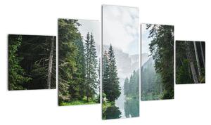 Obraz leśnego jeziora (125x70 cm)