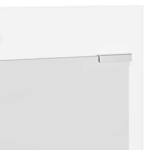 Wiszący wieszak na płaszcze z półkami i lustrem, biały, nowoczesny design