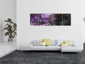 Obraz fioletowego ogrodu (170x50 cm)