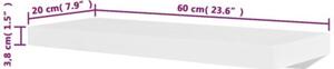 Półki ścienne, 4 szt., białe, 60 cm