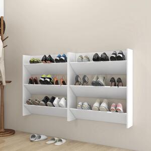 Półki ścienne na buty, 2 szt., białe, 80x18x90 cm, płyta