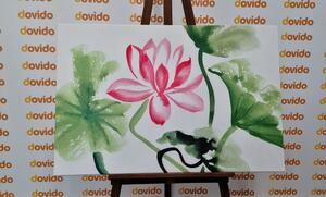 Obraz akwarelowy kwiat lotosu