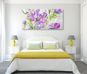 Obraz nowoczesne malowane letnie kwiaty