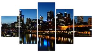 Obraz nocy w Melbourne (125x70 cm)