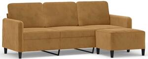 Sofa 3-osobowa z podnÃ³Å¼kiem, brÄ zowy, 180 cm, aksamit
