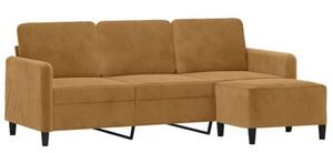 Sofa 3-osobowa z podnÃ³Å¼kiem, brÄ zowy, 180 cm, aksamit