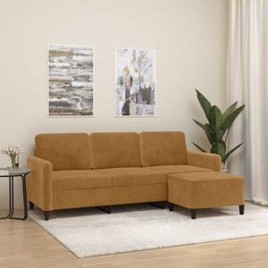 Sofa 3-osobowa z podnÃ³Å¼kiem, brÄ zowy, 180 cm, aksamit