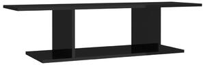 Wisząca szafka telewizyjna, czarna z połyskiem, 103x30x26,5 cm