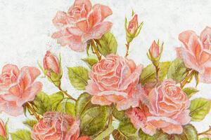 Obraz bukiet róż w stylu vintage