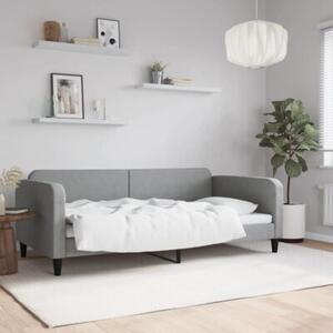 Sofa z funkcją spania, jasnoszara, 100x200 cm, obita tkaniną