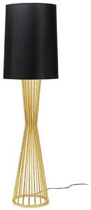 MebleMWM Lampa podłogowa HOLMES złota z czarnym kloszem - metal