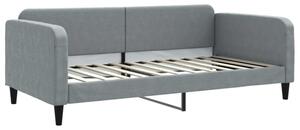 Sofa z funkcją spania, jasnoszara, 100x200 cm, obita tkaniną
