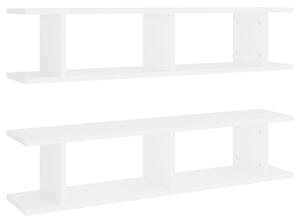 Półki ścienne, 2 szt., białe, 90x18x20 cm, płyta wiórowa