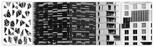 Obraz architektury czarno-białej (170x50 cm)