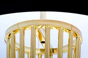MebleMWM Lampa podłogowa HOLMES złota z czarnym kloszem - metal