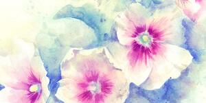 Obraz kwiaty w różowej akwareli