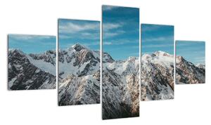 Obraz ośnieżonych szczytów, Fiordland (125x70 cm)