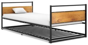 Wysuwana rama łóżka, czarna, metalowa, 90x200 cm